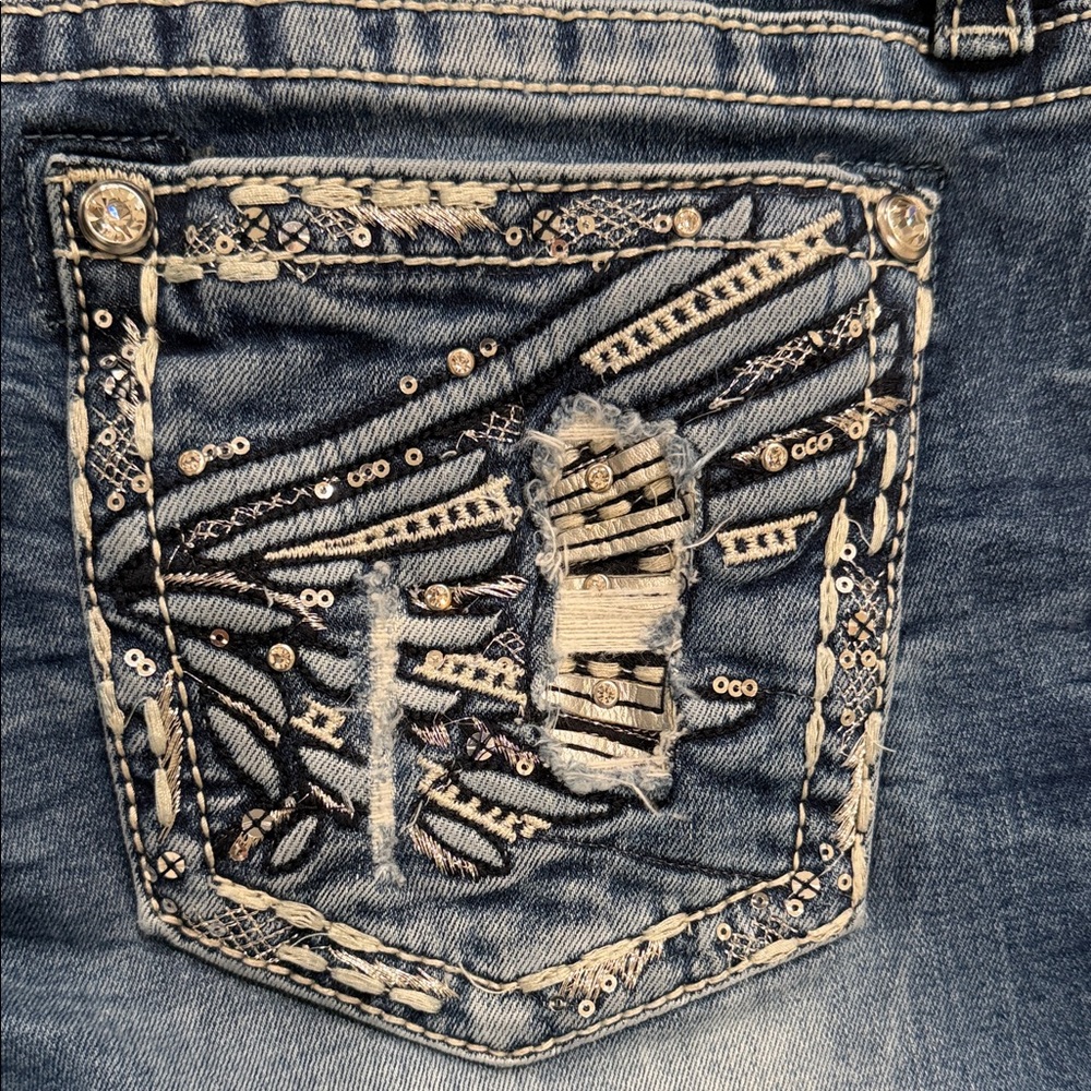 Miss Me Denim Jeans with Embellished Pocket